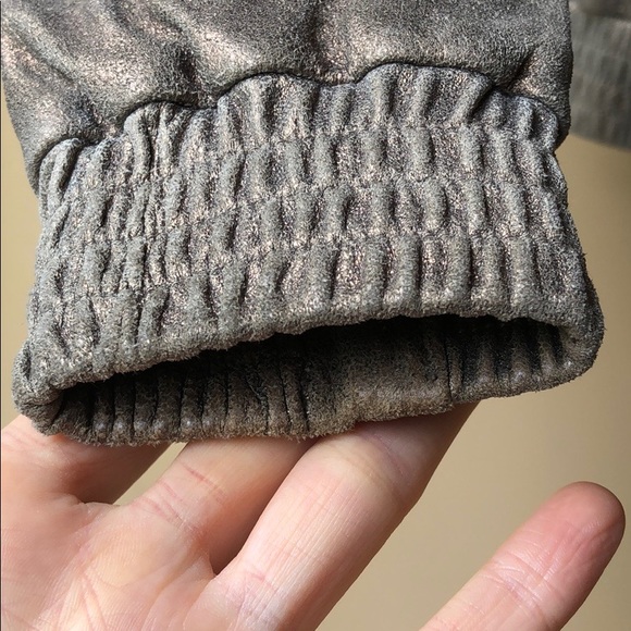 NAF NAF real leather iridescent  gold jacket - Picture 5 of 8